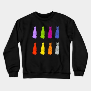 Colorful Cats Standing Up Crewneck Sweatshirt